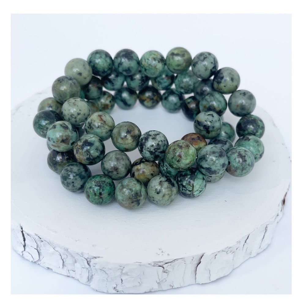 NWT Handmade Natural African Turquoise Stone Beaded Bracelet 3 Piece Set​